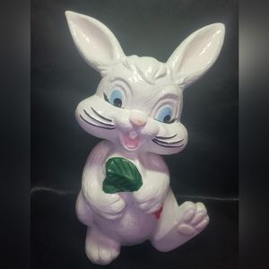 Vintage 1979 Easter Bunny Ceramic Figurine Statue Signed "PB"